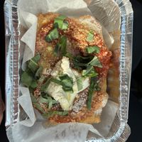 Pizza fritte, one of the best little pizzas ever!  at Vegano Italiano - Food Truck in Ann Arbor