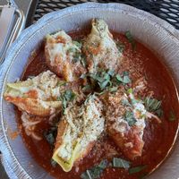 Baked stuffed shells  at Vegano Italiano - Food Truck in Ann Arbor