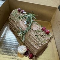 Bûche de Noël cake  at Botanical Bakeshop in Milan