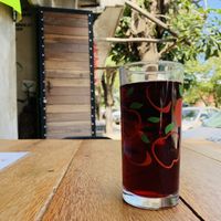 Agua de jamaica (hibiscus)  at La Vegan Taqueria in Tulum