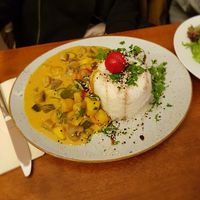 Vegetables yellow curry at Die Kantina in Freiburg
