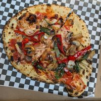 vegan pizza   at LuluBelle's Coffee House and Bakery in Running Springs