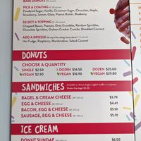 Menu at Duck Donuts in Irvine