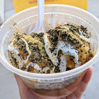 Donut Sundae: pumpkin frosting, Oreos, graham crackers, marshmallow drizzle. Graham crackers aren't on their non-vegan list so hopefully honey free, but I didn't think to verify. at Duck Donuts in Irvine