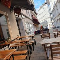 Outside seating at Asian Street Food in Hamburg