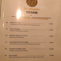 Vegan menu at Eliés in Hamburg