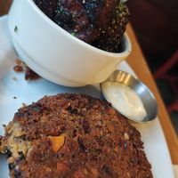 Bean patty and plantains at BakeChop in Deland
