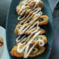 Crumbed tofu skins and nori. Like a fish starter at Vegsu in Panama City