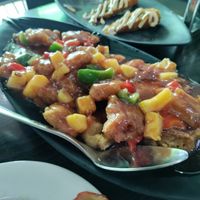 Sweet and sour 'duck' (tofu skins) at Vegsu in Panama City