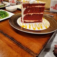 Red velvet cake at Sunflower Vegetarian Restaurant in Vienna