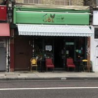 Opposite Whittington Park at Joy Cafe Bar & Juicery in North London