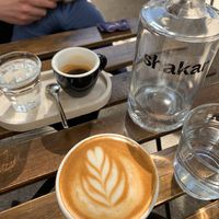 Cappuccino with oat milk at Shakar in Lisbon