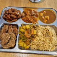 Food tray at Dhaba Beas - Vladislavova in Prague