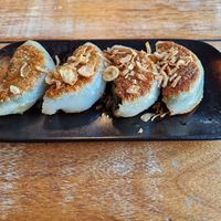 Pan fried spring onion dumplings at Satay in Antwerpen