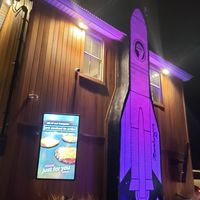 Drive thru entrance at Moonburger in Kingston