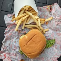 Burger and fries at Moonburger in Kingston