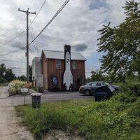 Back of the restaurant at Moonburger in Kingston