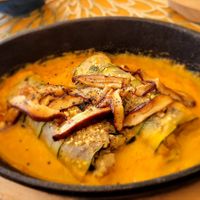 Zuchinni and mushroom vegan roll at Faro Gastrobar in Mallorca