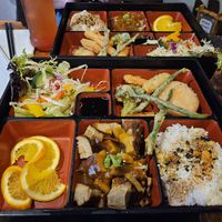 Bento box with vegan duck at Little Tokyo in Leeds