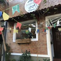 A colourful entrance   at Amarama Vegan in Sao Paulo