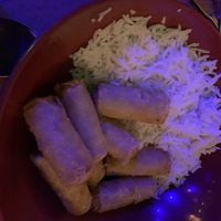 Spring rolls and rice  at Europa Park - Bamboe Baai in Rust