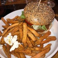 Meatless farm burger   at Diferent in Mallorca