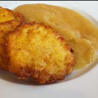 Potato rosti with apple sauce at Bauernstuben in Borkum