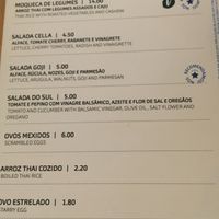 Menu at Cella Bar in Pico