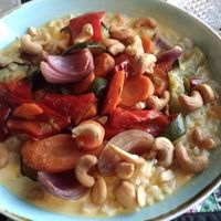 Thai curry with veggies and cashews at Cella Bar in Pico