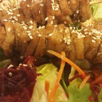 soy skewers - a heavenly starter! at Vegan City - Husitska in Prague