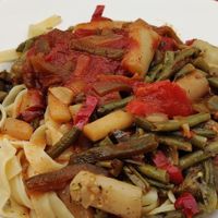 Tagliatelles de légumes sans fromage at Brasserie La Place in Boulogne-sur-mer