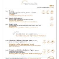 Menu page with vegan and vegetarian options at Caldeiras & Vulcoes in Sao Miguel