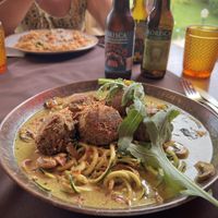 Lentil meatballs   at Caldeiras & Vulcoes in Sao Miguel