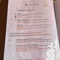 Vegetarian and vegan menu  at Caldeiras & Vulcoes in Sao Miguel