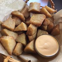 Fried yam (we left the dip as we were pretty certain it wasn’t vegan)   at Caldeiras & Vulcoes in Sao Miguel