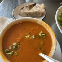 Vegan tomato and sourdough soupp  at Basal in Missoula