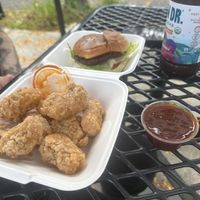 Plant burger with nuggets and Korean bbq  at Plant City X in Warwick