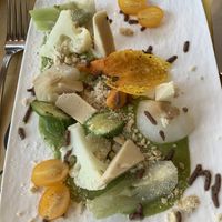 Vegan cheese and veggie plate (starter)  at Il Melograno in Terruggia