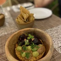 Coconut tinga with roasted beetroot  at La María in Campeche