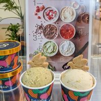 Vegan ice cream with gluten-free cookie at 8ablish in Toyama