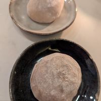 Ginger & anko mochi (top), pecan & cinnamon mochi (bottom) at brEAThe Restaurant | Sushi végétal à Paris in Paris