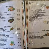 Vegetarian and vegetable sections of the menu. The sides are mostly vegan and portions are gigantic so treat them like mains. at The African Pot in Diani Beach