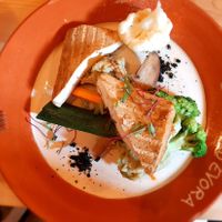 Tofu with asparagus migas at A Bruxa D'Évora in Evora