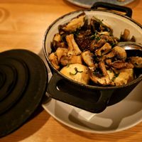 Mushrooms Bulhão Pato style. at A Bruxa D'Évora in Evora