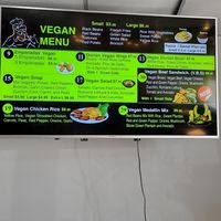 Vegan menu at Hello Chicken in Pineville