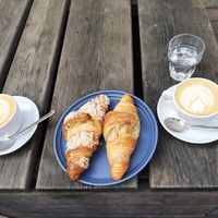 Vegan croissant and vegetarian vanilla one at Jonas Reindl Coffee Roaster - Cafe & Roastery in Vienna