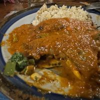 Stuffed seitan with rice 🌾   at Hotel Santa Fe in Puerto Escondido