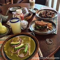 Enchiladas, tempeh sandwich and roasted tofu and potatoes at Hotel Santa Fe in Puerto Escondido
