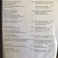 The vega(n) part of the menu 🤤 at Hotel Santa Fe in Puerto Escondido