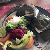 Veggie tamales at Hotel Santa Fe in Puerto Escondido